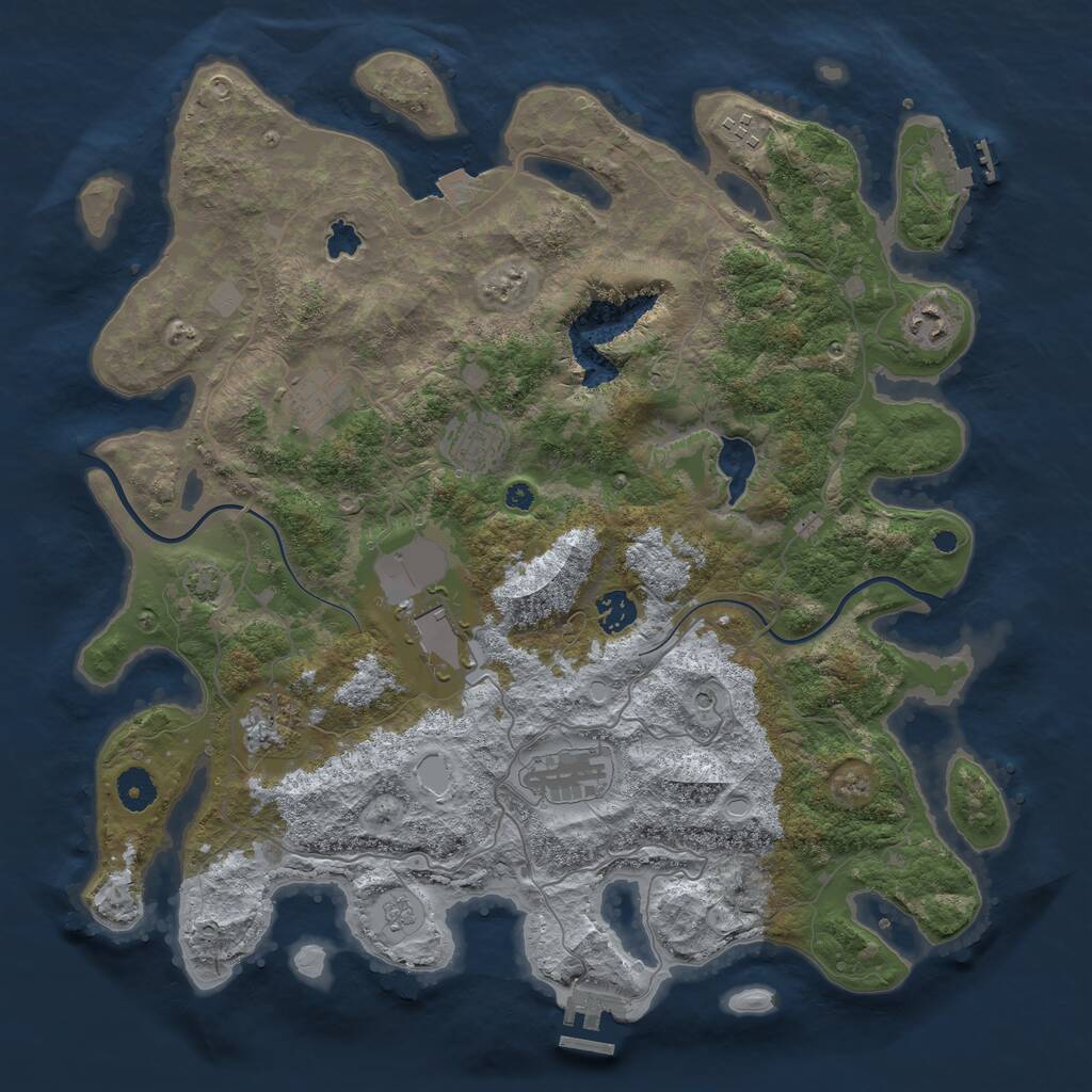 Rust Map: Procedural Map, Size: 4000, Seed: 1666757225, 14 Monuments