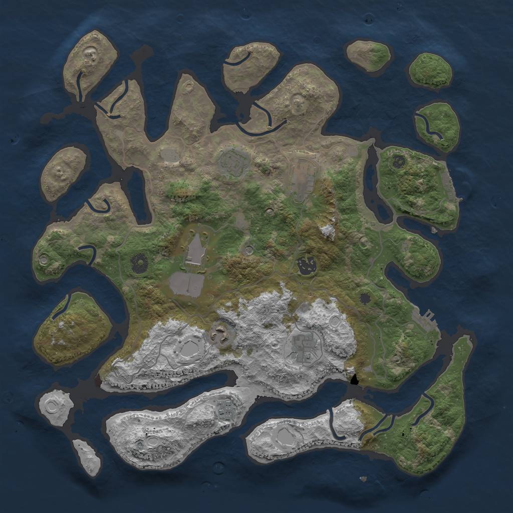 Rust Map: Procedural Map, Size: 4000, Seed: 381995, 15 Monuments
