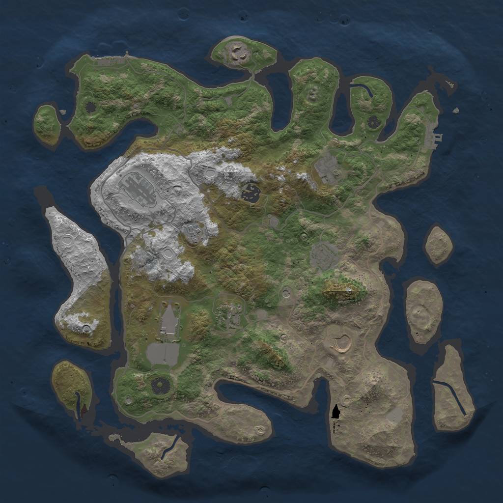 Rust Map: Procedural Map, Size: 4100, Seed: 210067950, 17 Monuments
