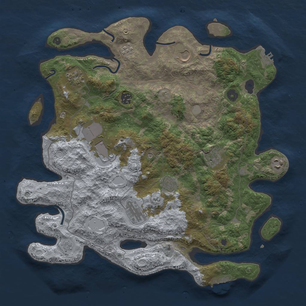 Rust Map: Procedural Map, Size: 4000, Seed: 11122021, 18 Monuments