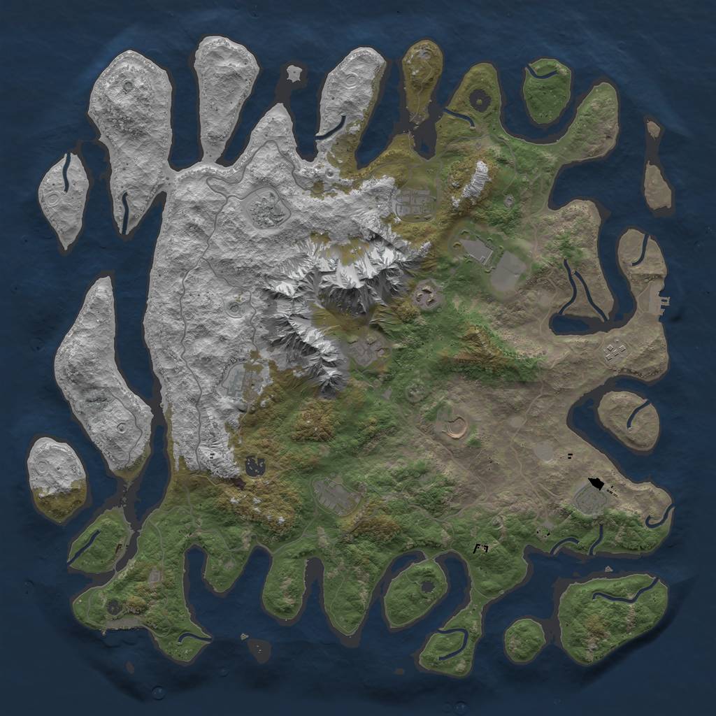 Rust Map: Procedural Map, Size: 5000, Seed: 21, 19 Monuments