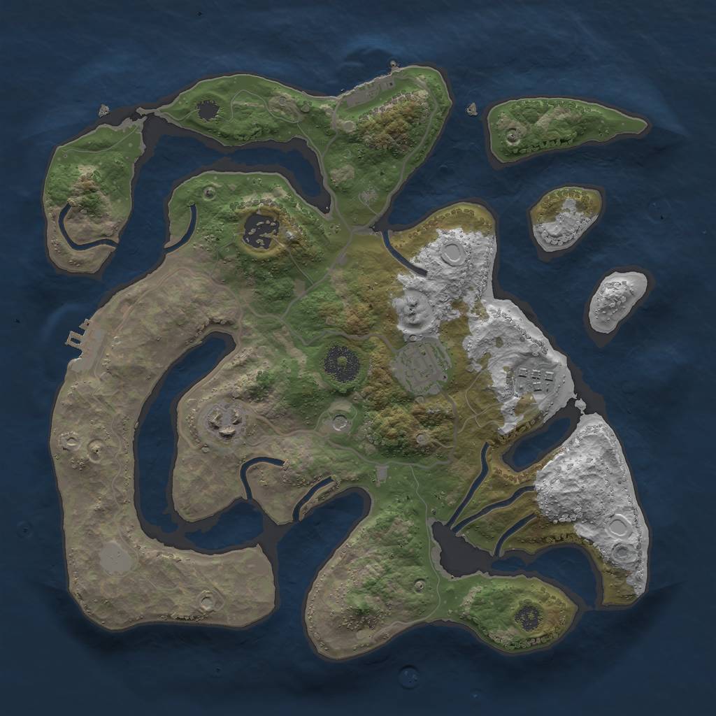 Rust Map: Procedural Map, Size: 3000, Seed: 561576, 12 Monuments