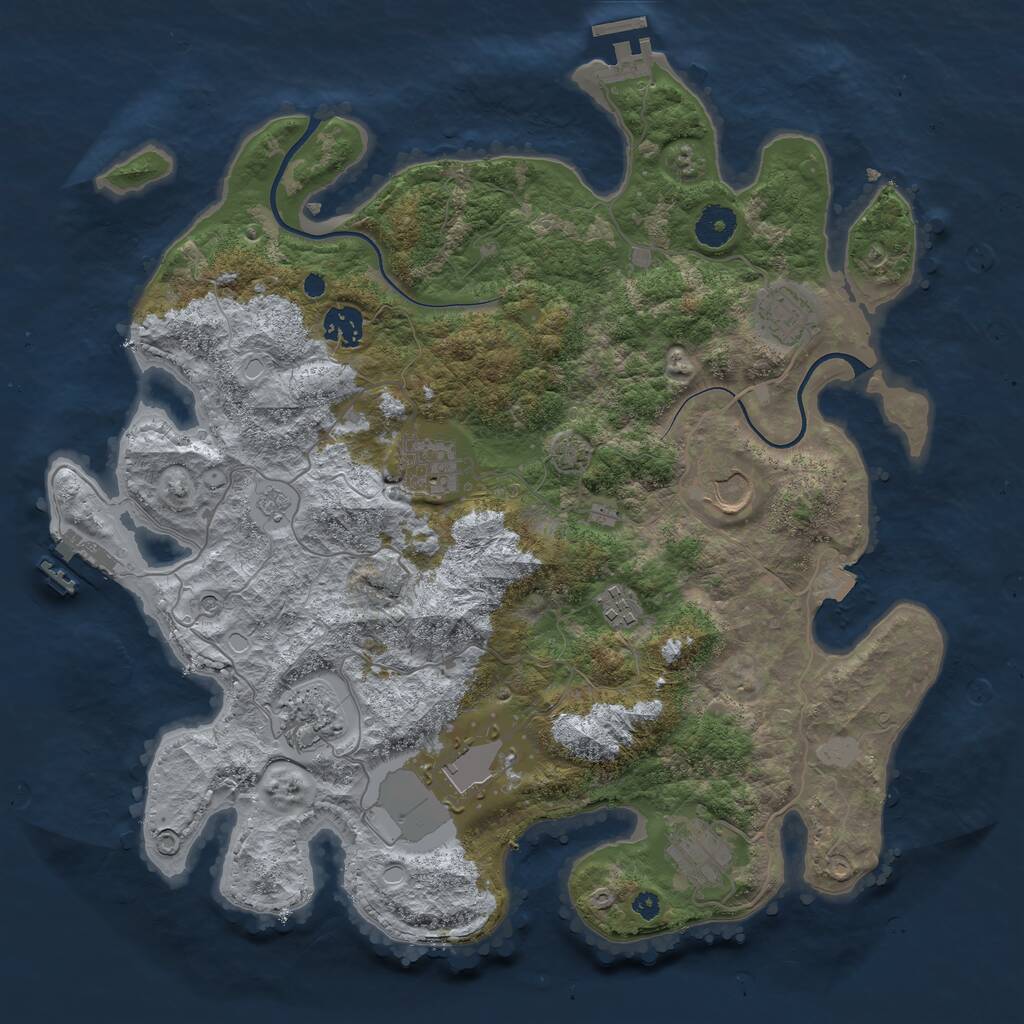 Rust Map: Procedural Map, Size: 3750, Seed: 935184, 14 Monuments