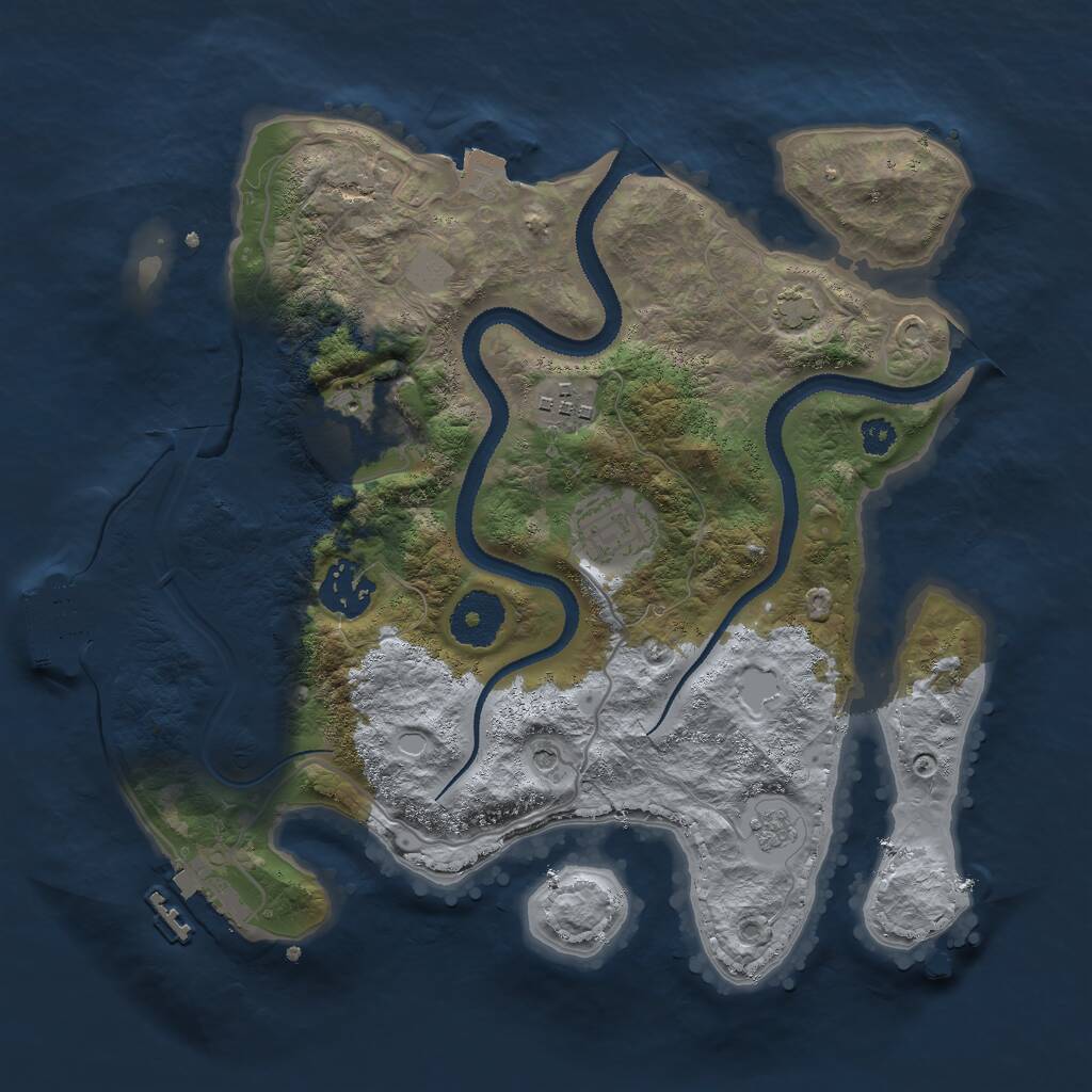 Rust Map: Procedural Map, Size: 3000, Seed: 123009, 10 Monuments