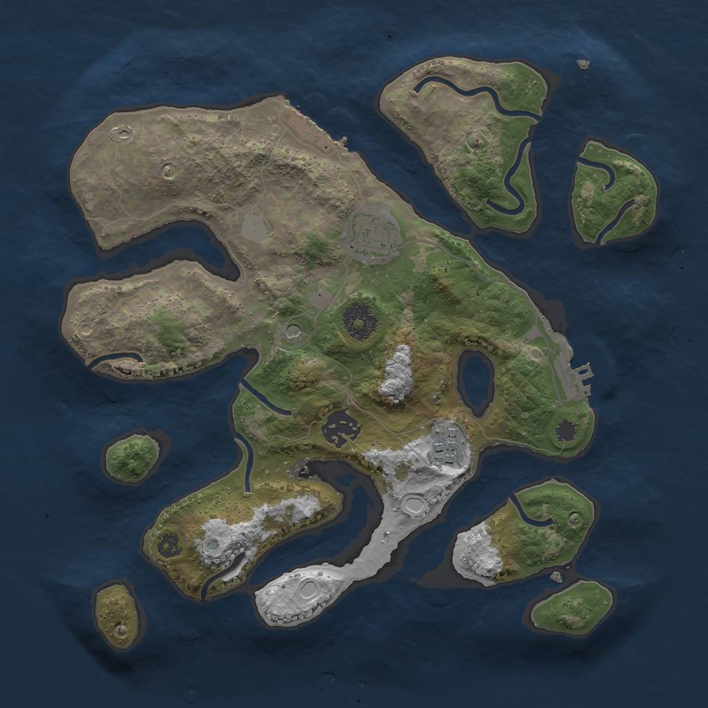 Rust Map: Procedural Map, Size: 3000, Seed: 562281, 11 Monuments