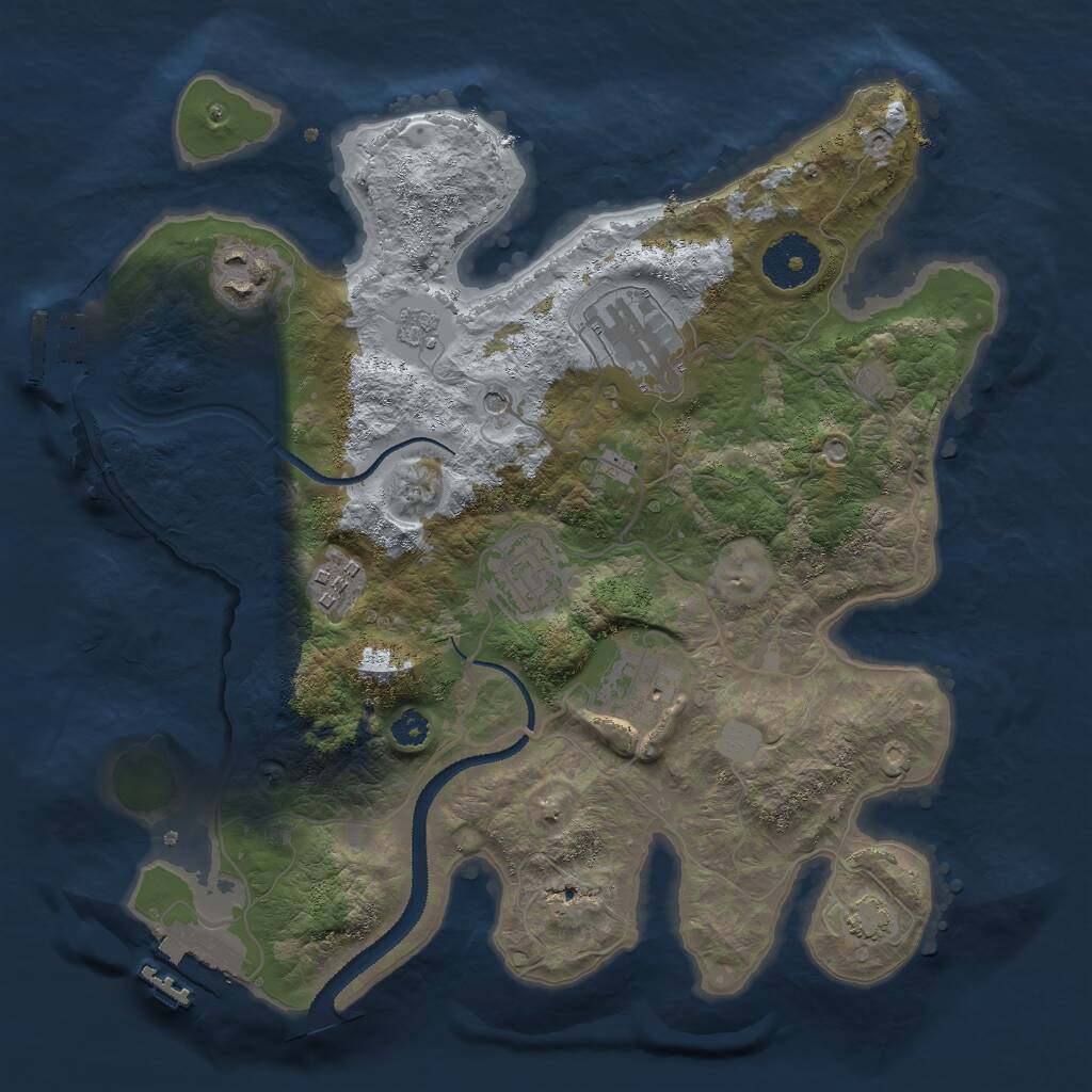 Rust Map: Procedural Map, Size: 3000, Seed: 532854, 11 Monuments