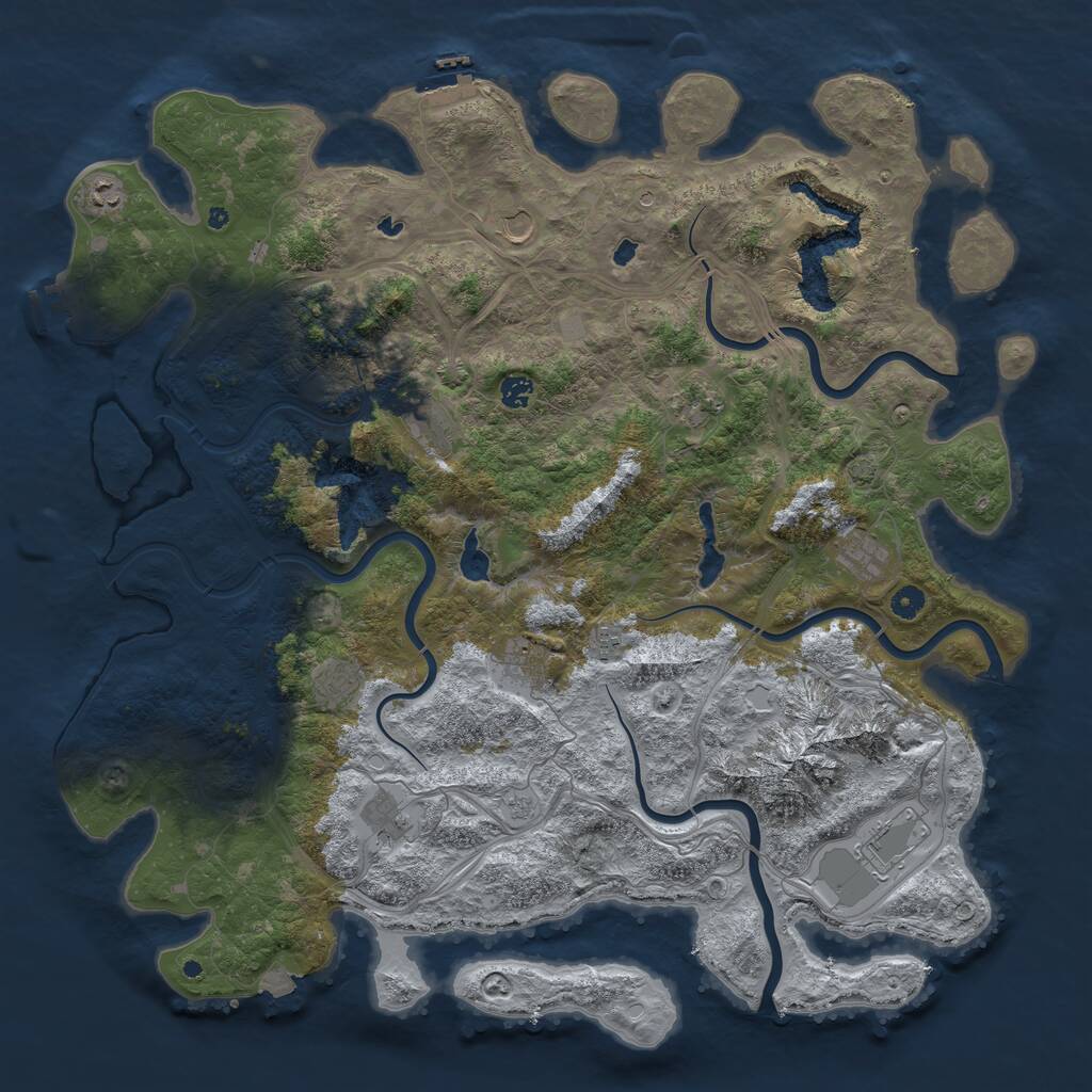 Rust Map: Procedural Map, Size: 5000, Seed: 89116, 17 Monuments