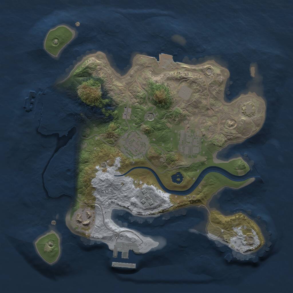 Rust Map: Procedural Map, Size: 2500, Seed: 265922245, 9 Monuments
