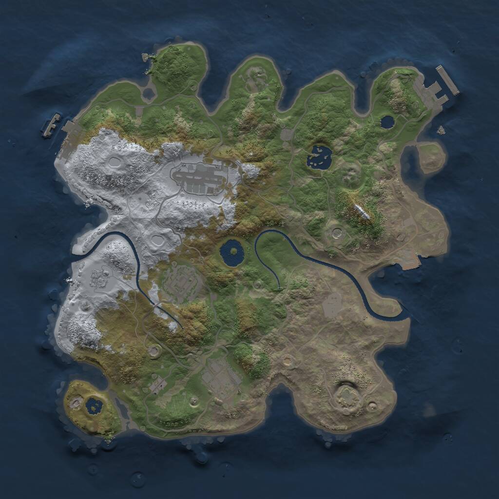 Rust Map: Procedural Map, Size: 3000, Seed: 93711381, 10 Monuments