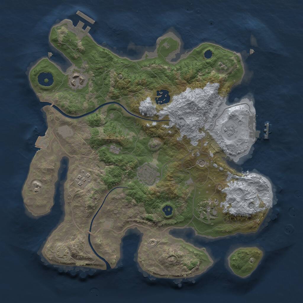 Rust Map: Procedural Map, Size: 3000, Seed: 627453, 11 Monuments