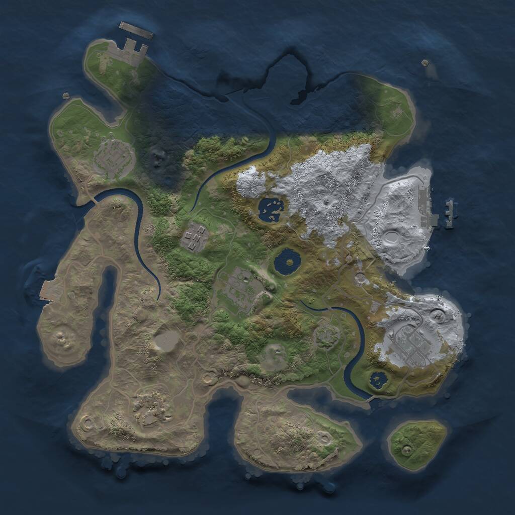 Rust Map: Procedural Map, Size: 3000, Seed: 627453, 11 Monuments