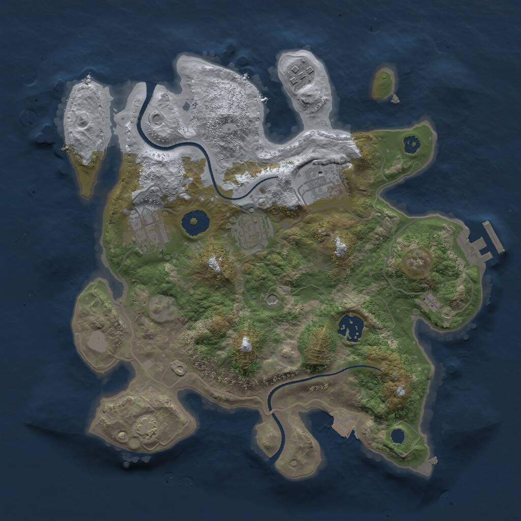 Rust Map: Procedural Map, Size: 3000, Seed: 978636, 9 Monuments