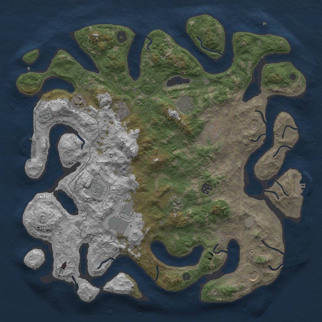 Rust Map: Procedural Map, Size: 4500, Seed: 88275, 18 Monuments