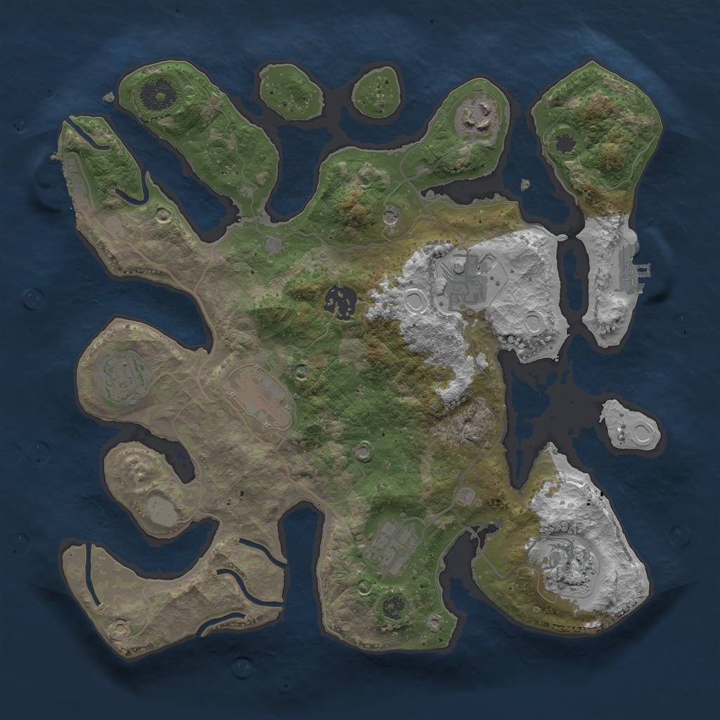 Rust Map: Procedural Map, Size: 3200, Seed: 815509195, 15 Monuments
