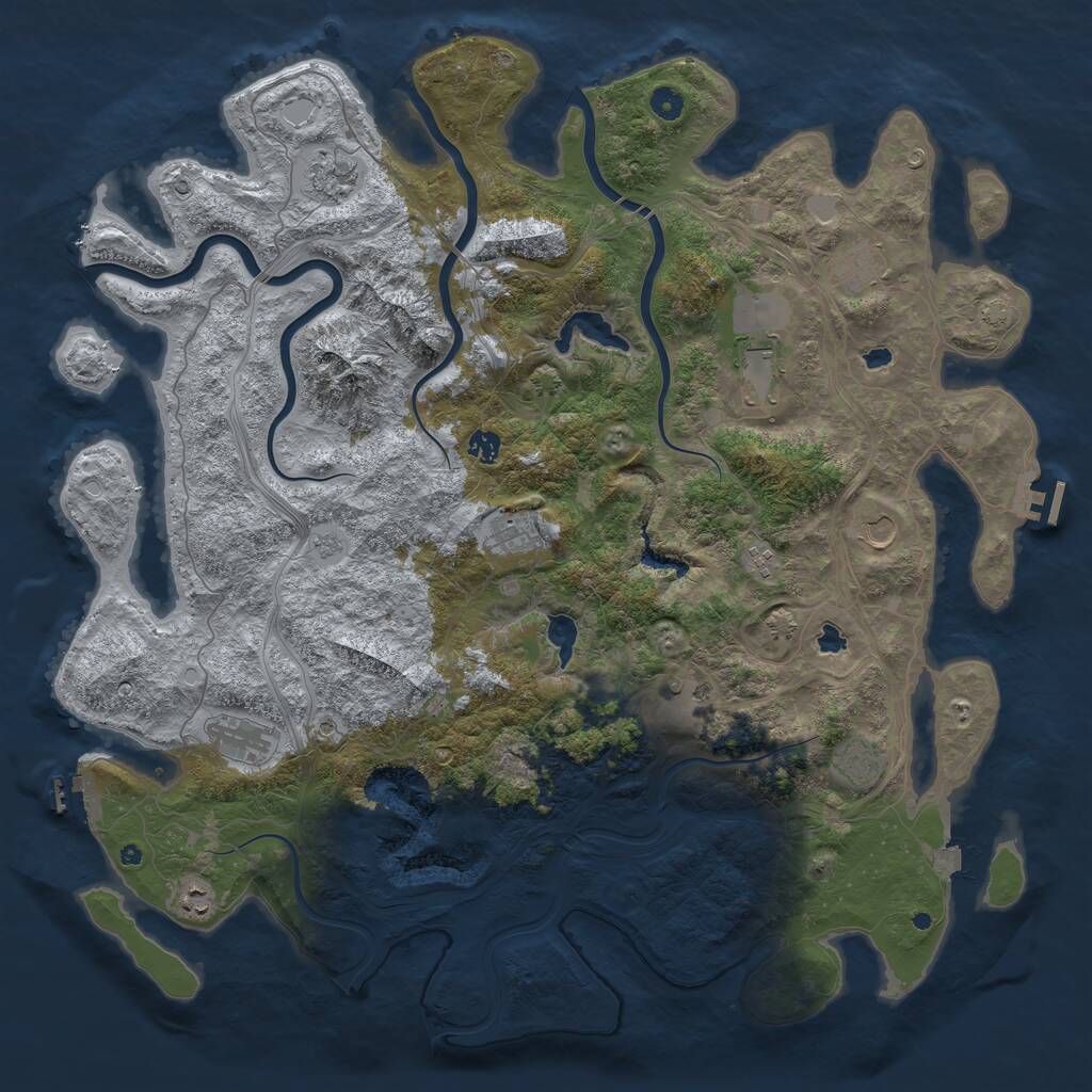 Rust Map: Procedural Map, Size: 5000, Seed: 563, 17 Monuments