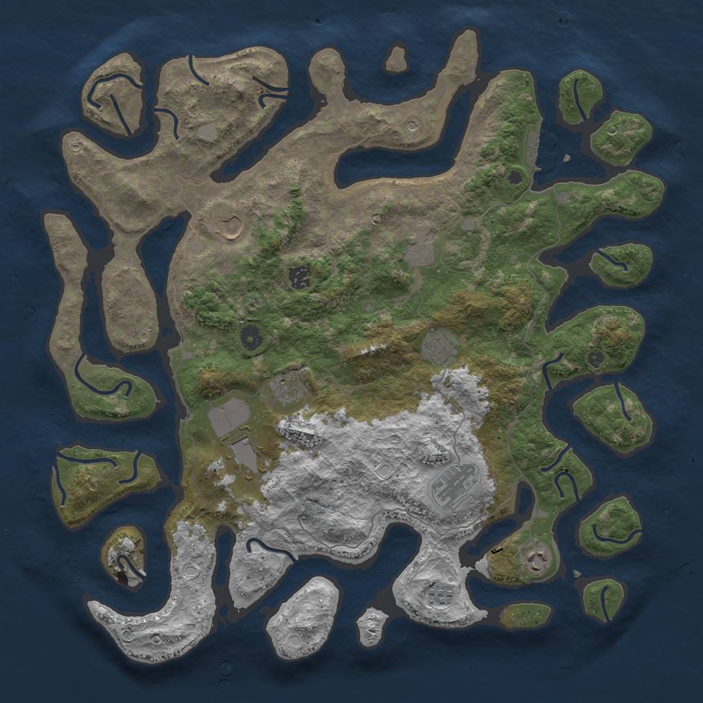 Rust Map: Procedural Map, Size: 4500, Seed: 3432555, 16 Monuments