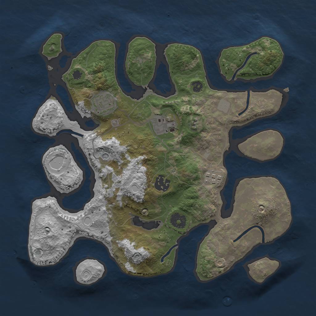 Rust Map: Procedural Map, Size: 3000, Seed: 150219, 10 Monuments
