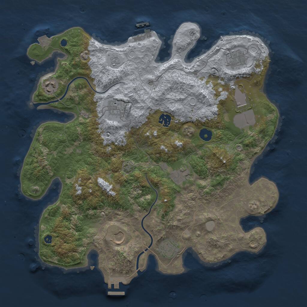 Rust Map: Procedural Map, Size: 3700, Seed: 892450174, 14 Monuments