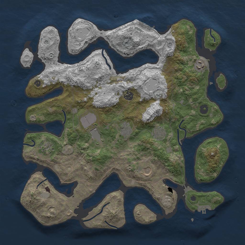 Rust Map: Procedural Map, Size: 4000, Seed: 912156, 16 Monuments