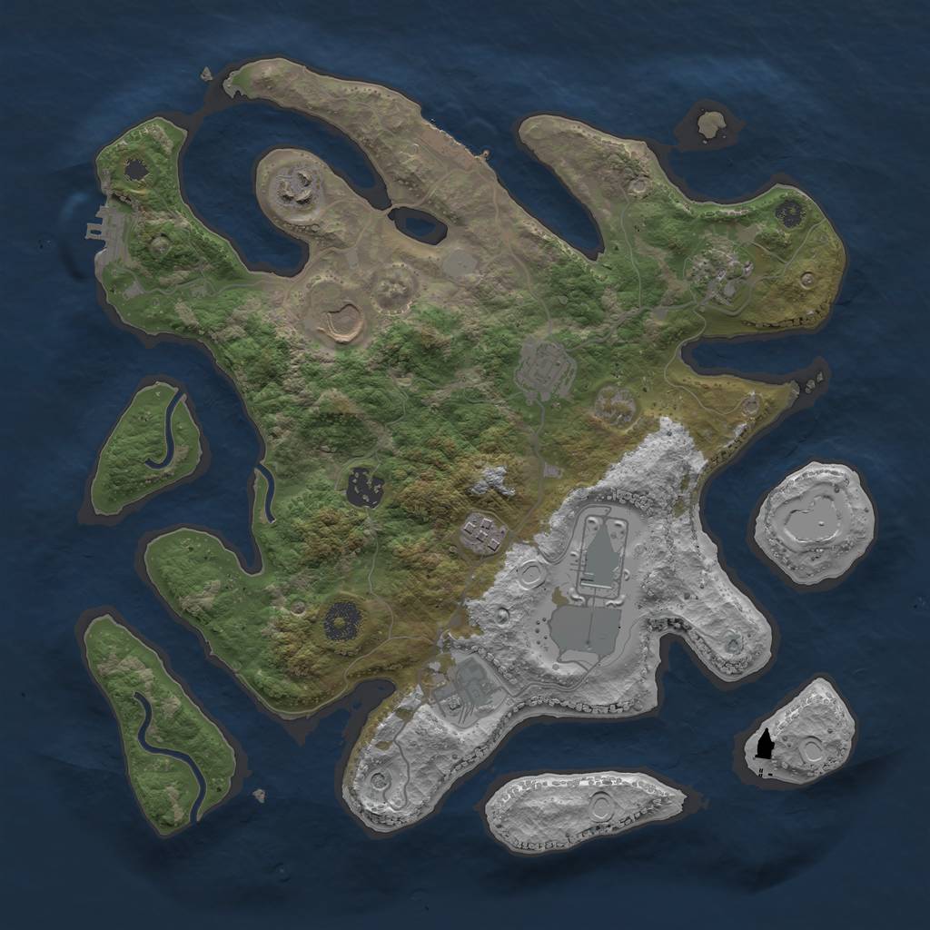 Rust Map: Procedural Map, Size: 3550, Seed: 94563, 16 Monuments