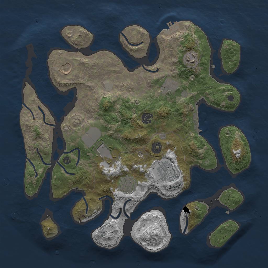 Rust Map: Procedural Map, Size: 3550, Seed: 538006, 15 Monuments