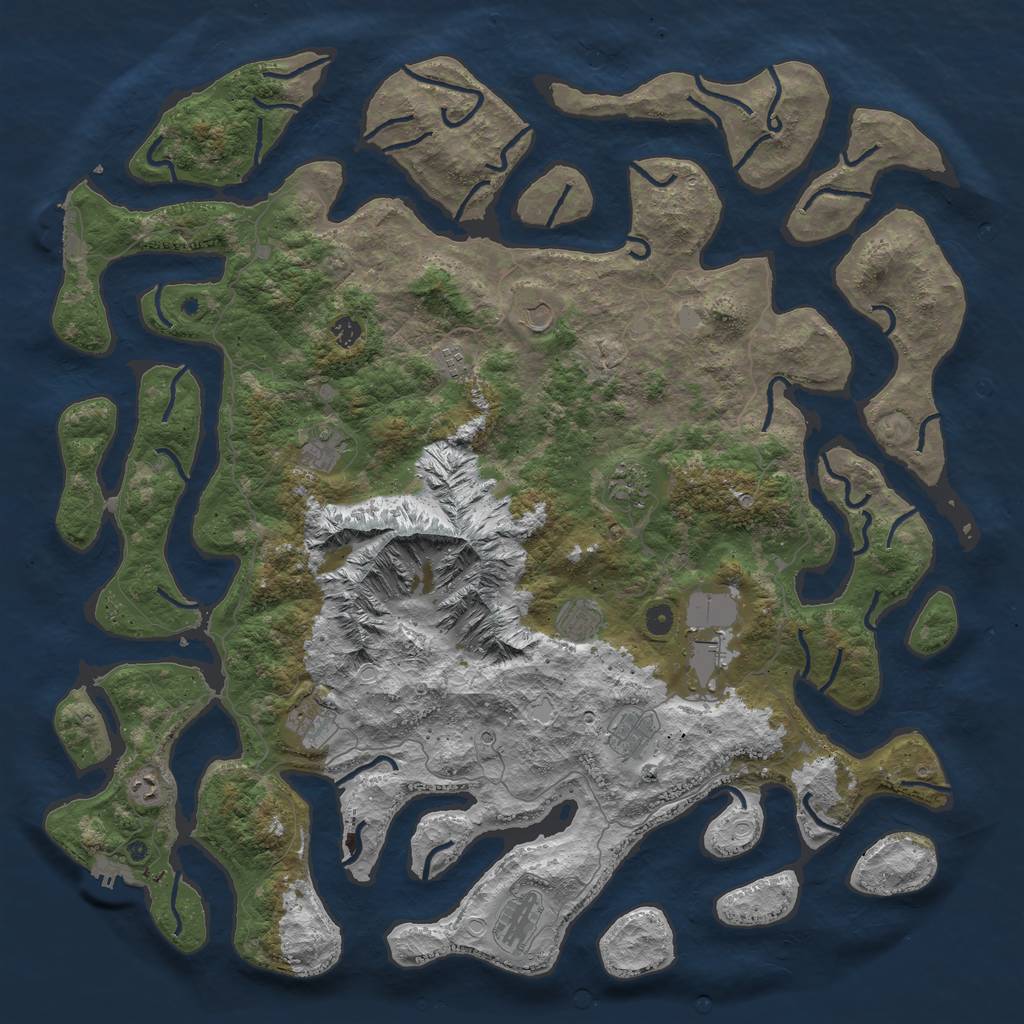 Rust Map: Procedural Map, Size: 5300, Seed: 1082023844, 19 Monuments