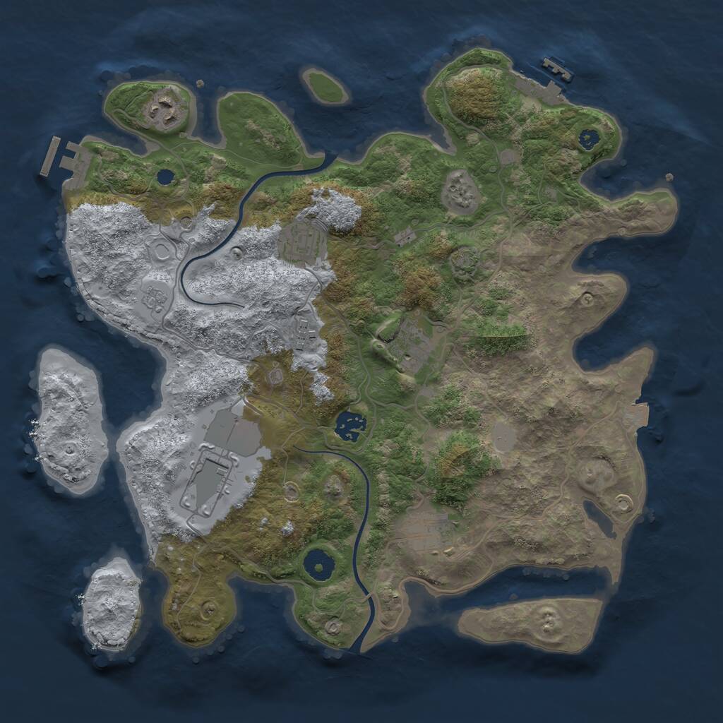 Rust Map: Procedural Map, Size: 3550, Seed: 789230, 13 Monuments