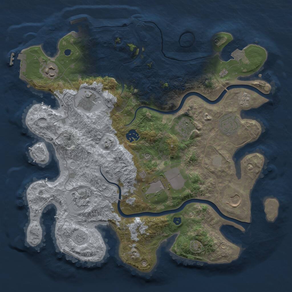 Rust Map: Procedural Map, Size: 3550, Seed: 289335, 15 Monuments