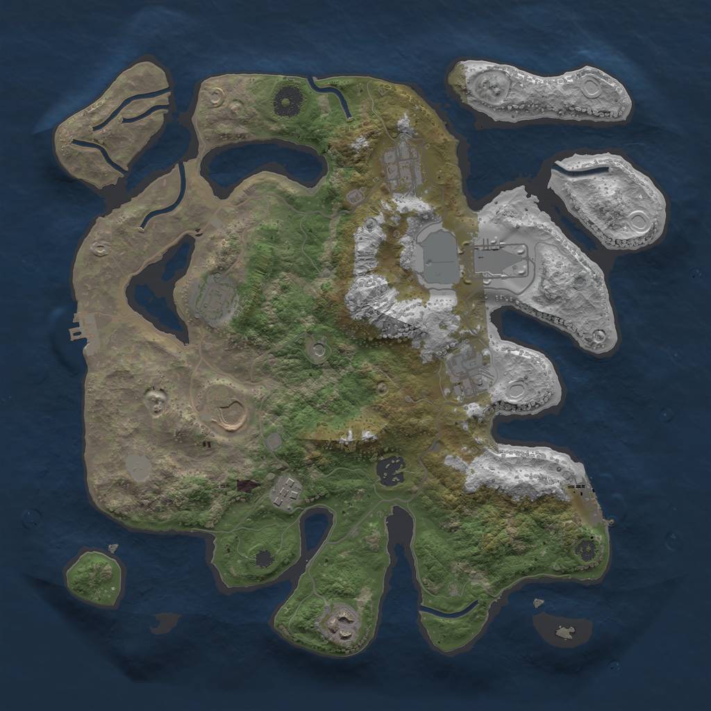 Rust Map: Procedural Map, Size: 3550, Seed: 731461, 16 Monuments