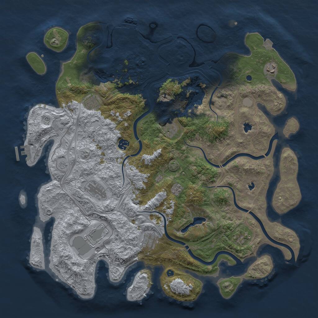 Rust Map: Procedural Map, Size: 4500, Seed: 2111346882, 15 Monuments