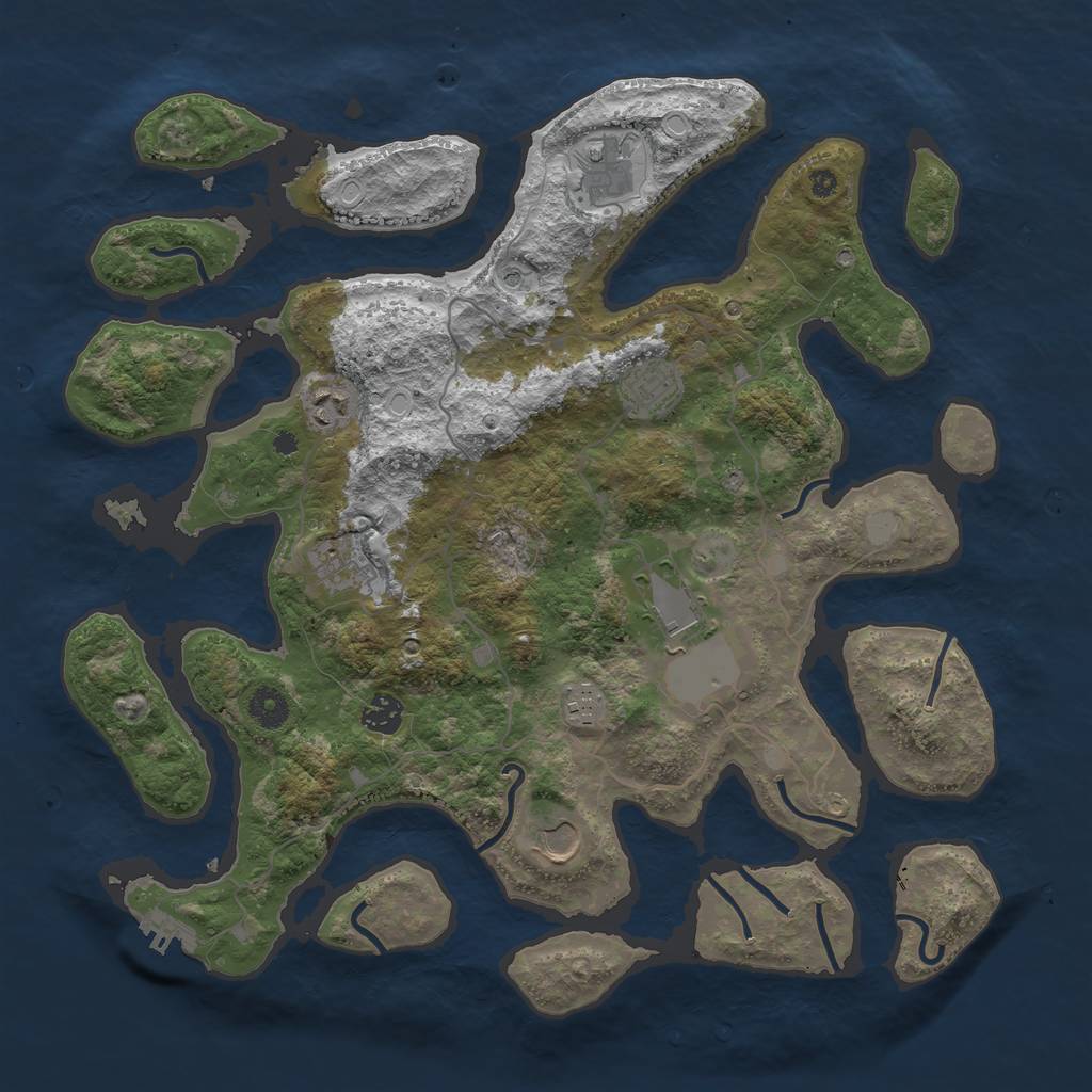 Rust Map: Procedural Map, Size: 4000, Seed: 123574, 15 Monuments