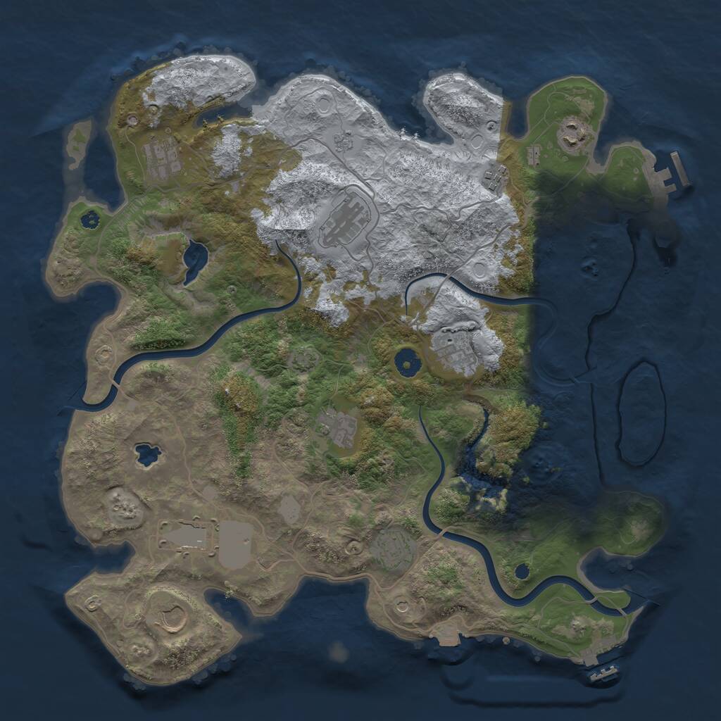 Rust Map: Procedural Map, Size: 4000, Seed: 223724, 15 Monuments