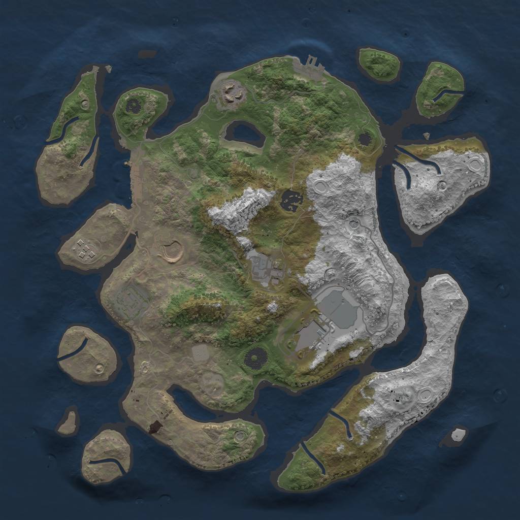 Rust Map: Procedural Map, Size: 3550, Seed: 292471, 15 Monuments