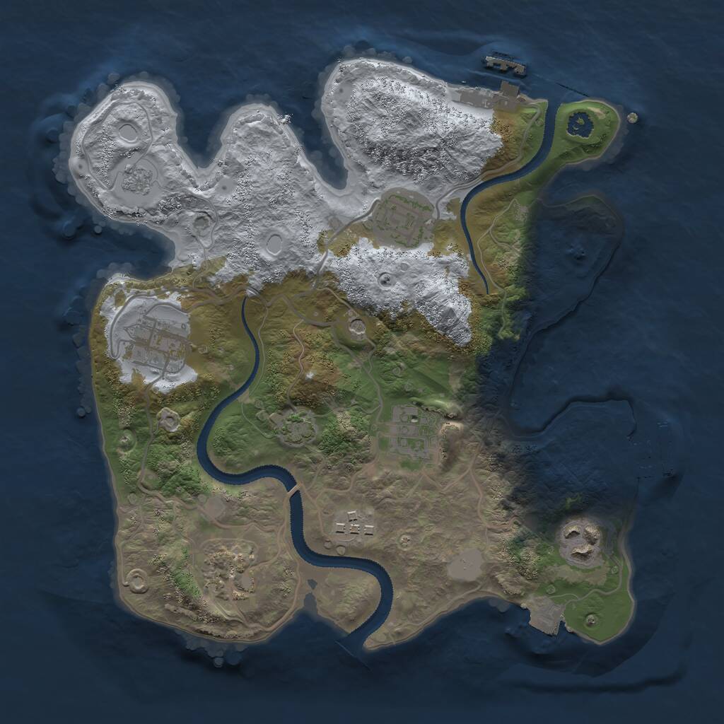 Rust Map: Procedural Map, Size: 2800, Seed: 1234567897, 12 Monuments