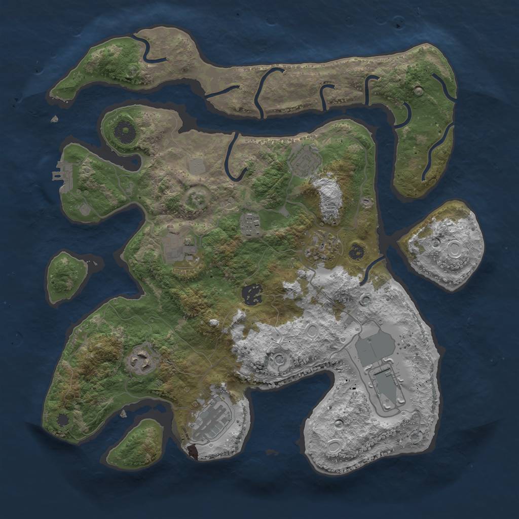 Rust Map: Procedural Map, Size: 3550, Seed: 272549, 15 Monuments