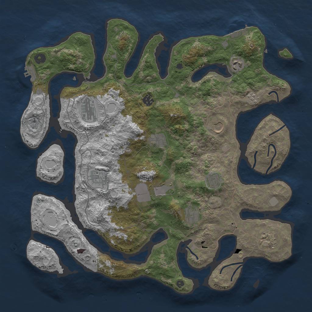 Rust Map: Procedural Map, Size: 4250, Seed: 1604011832, 19 Monuments