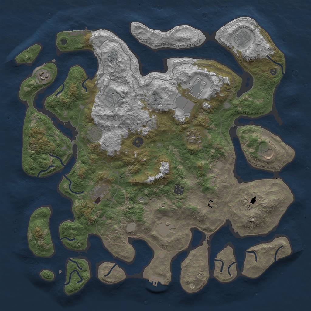 Rust Map: Procedural Map, Size: 4500, Seed: 1981835311, 19 Monuments