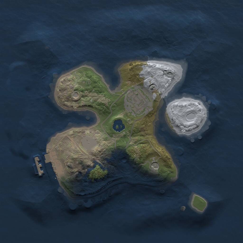 Rust Map: Procedural Map, Size: 2000, Seed: 1893823726, 4 Monuments