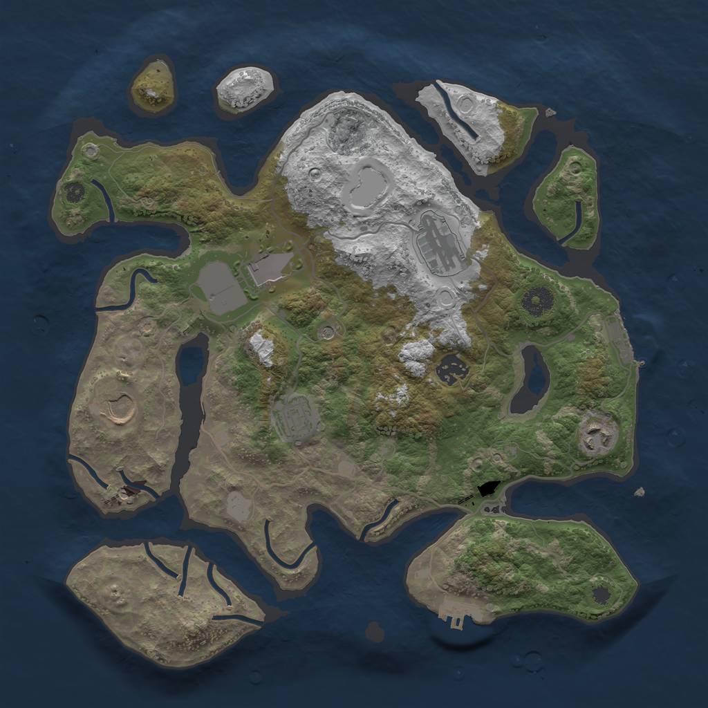 Rust Map: Procedural Map, Size: 3550, Seed: 223724, 14 Monuments