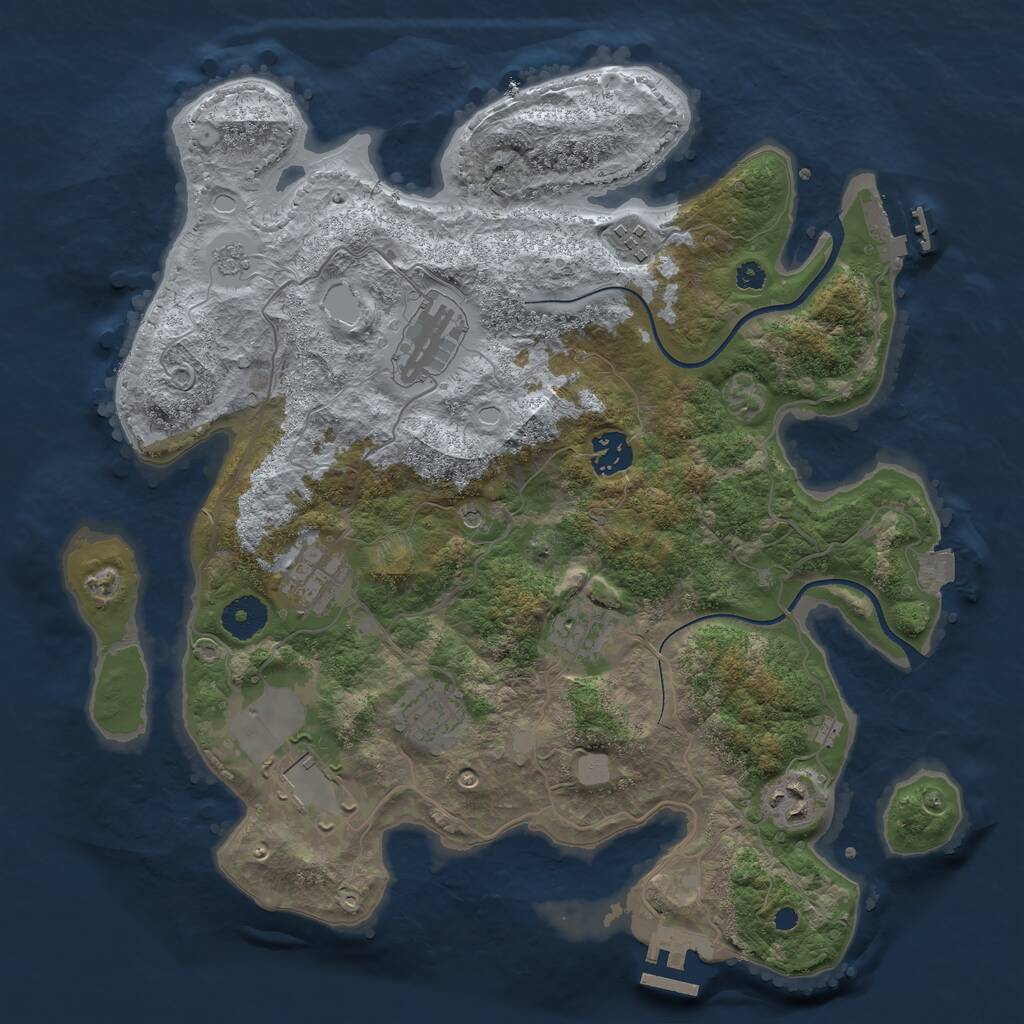 Rust Map: Procedural Map, Size: 3550, Seed: 289496, 13 Monuments