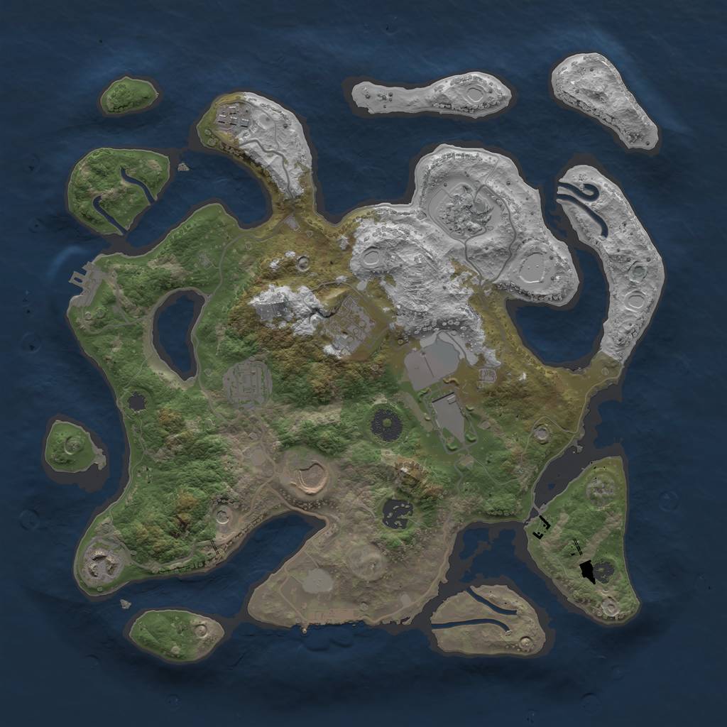 Rust Map: Procedural Map, Size: 3500, Seed: 257008886, 16 Monuments