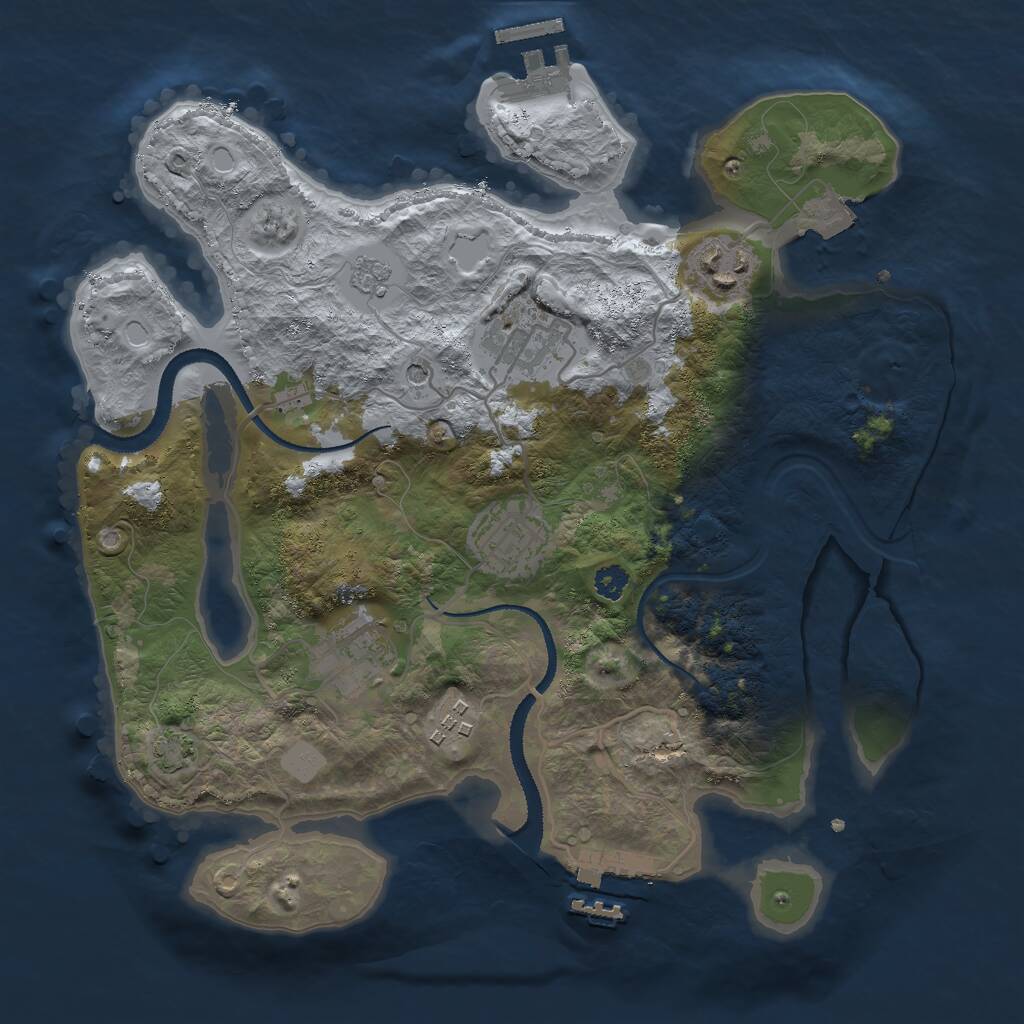 Rust Map: Procedural Map, Size: 3000, Seed: 2319, 11 Monuments