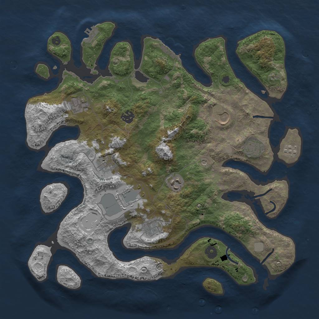 Rust Map: Procedural Map, Size: 3800, Seed: 10003, 17 Monuments