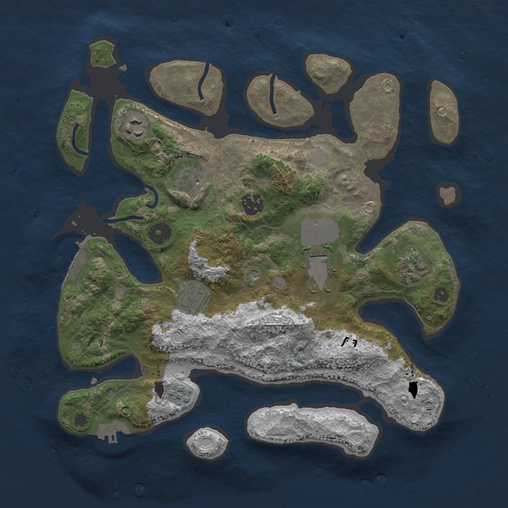 Rust Map: Procedural Map, Size: 3500, Seed: 15760, 15 Monuments