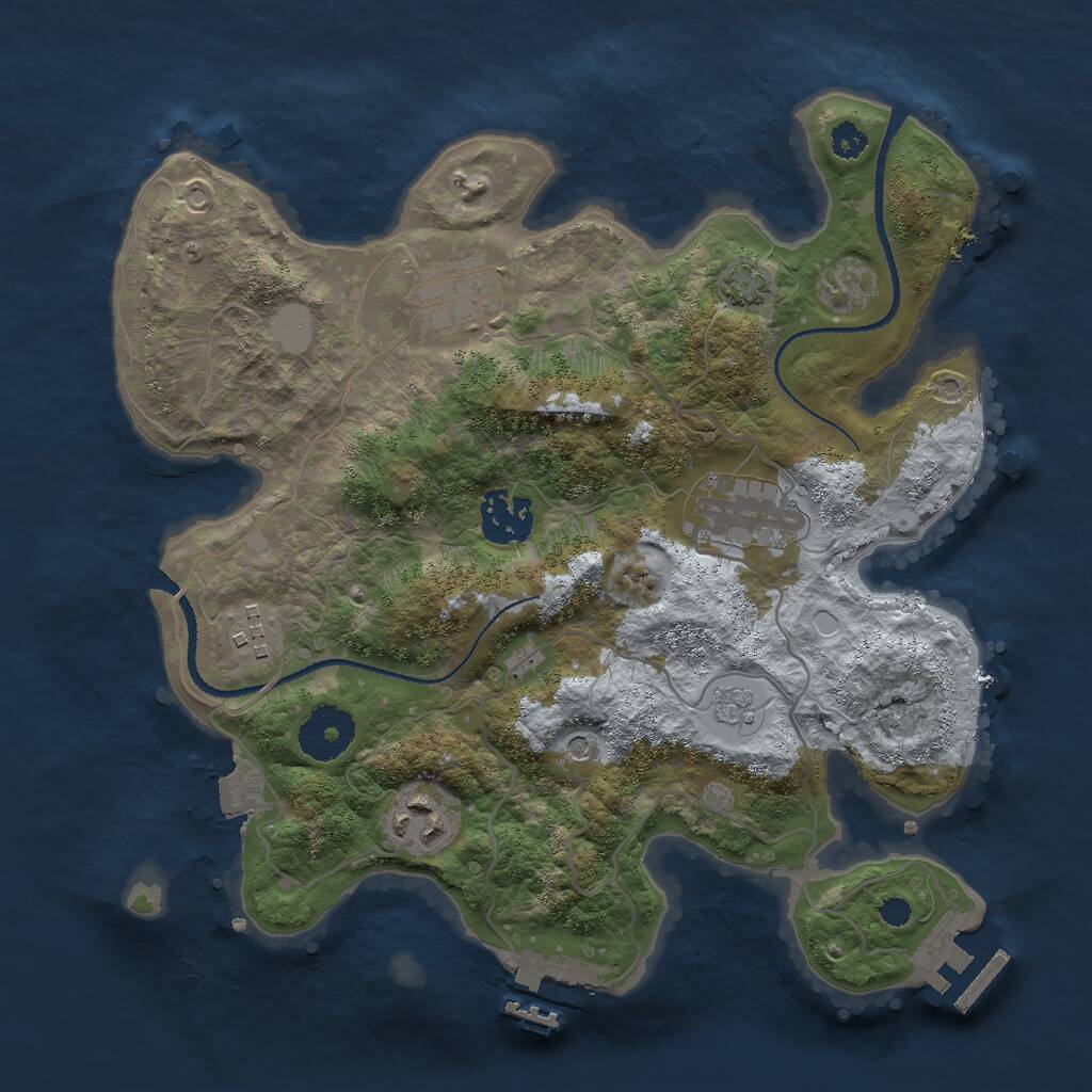 Rust Map: Procedural Map, Size: 3000, Seed: 1592398770, 11 Monuments