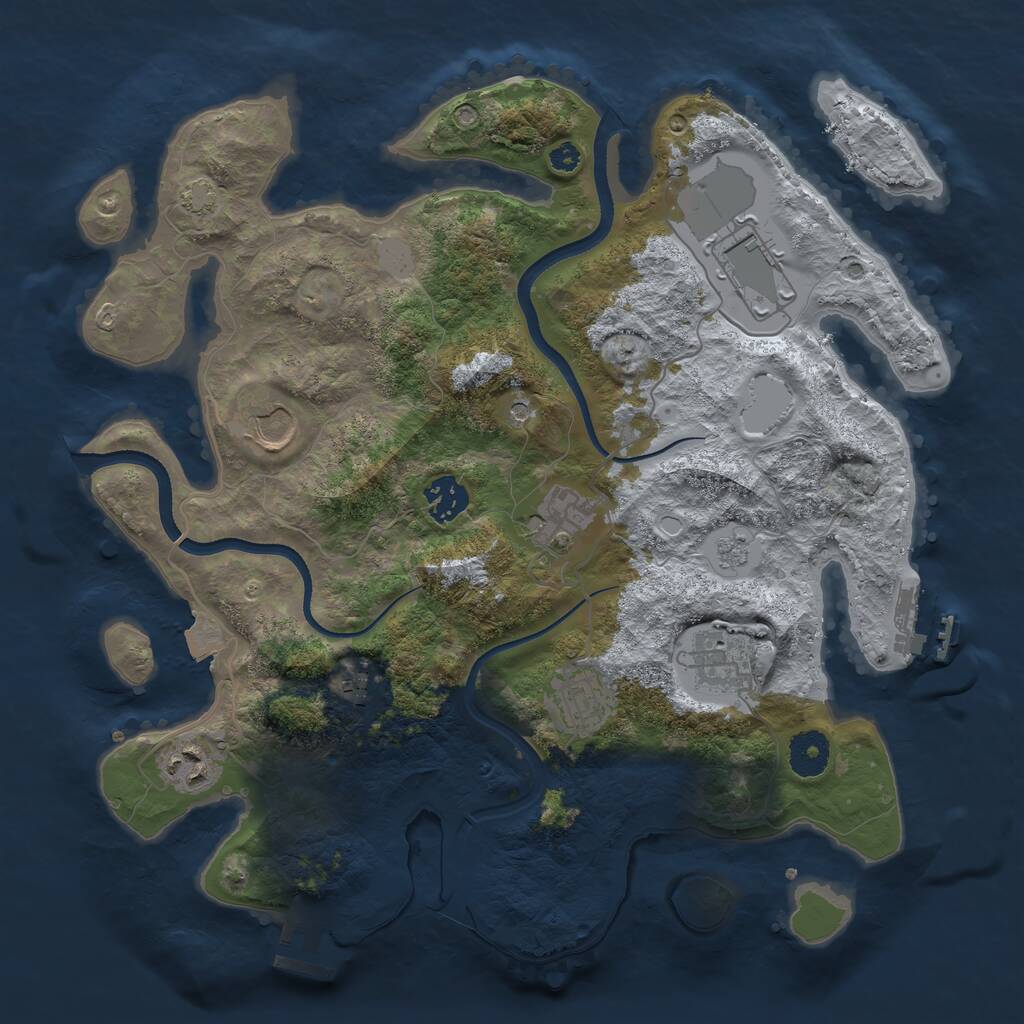 Rust Map: Procedural Map, Size: 3500, Seed: 1700490607, 14 Monuments