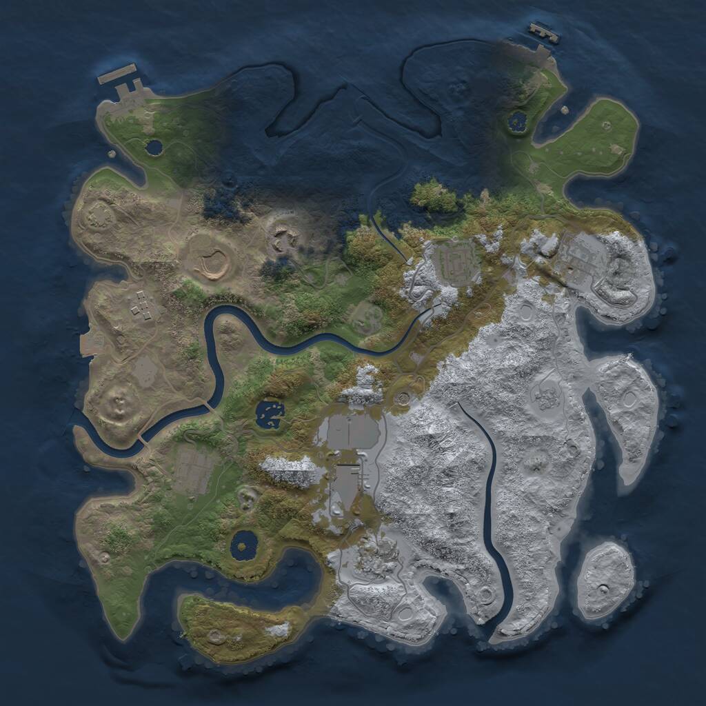Rust Map: Procedural Map, Size: 3600, Seed: 262627352, 15 Monuments