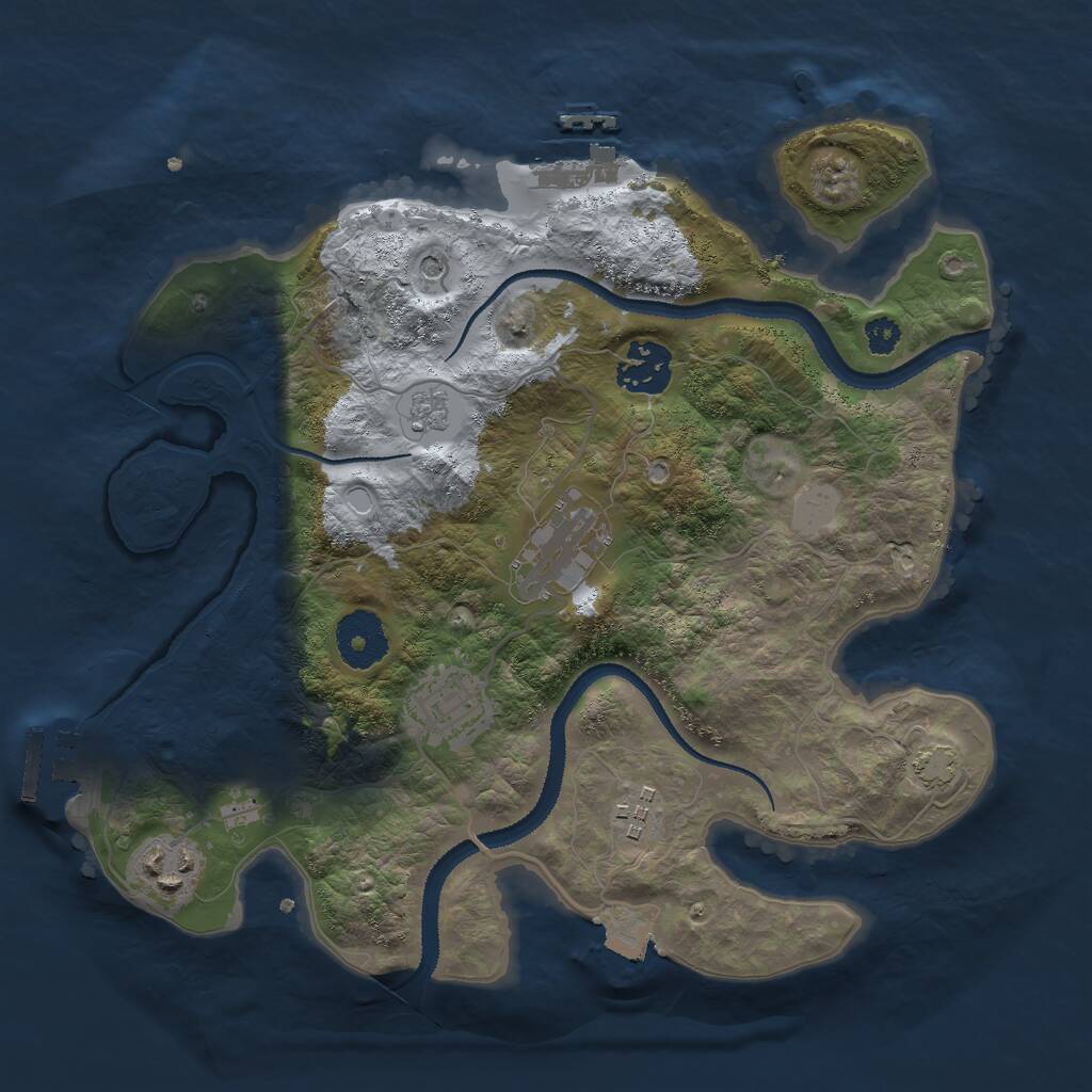 Rust Map: Procedural Map, Size: 3000, Seed: 2018655526, 11 Monuments