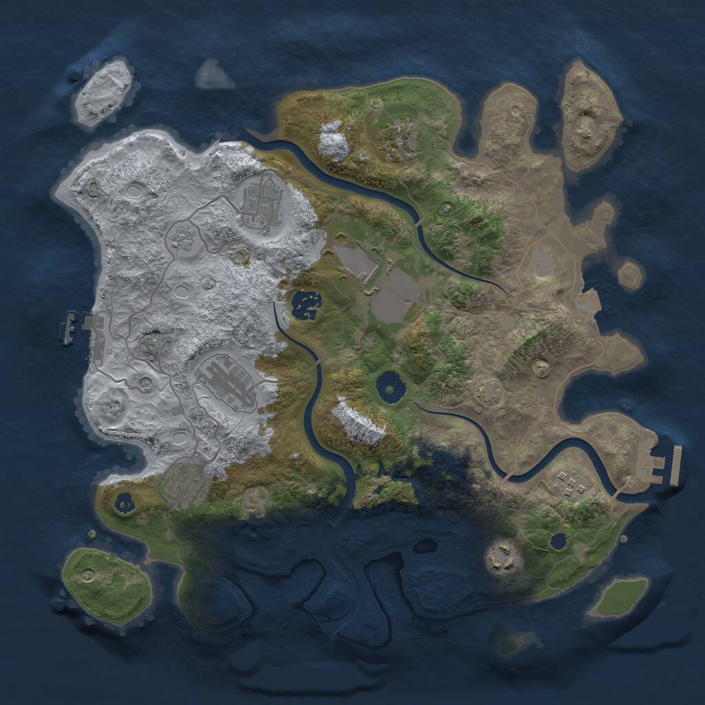 Rust Map: Procedural Map, Size: 3500, Seed: 176796919, 14 Monuments