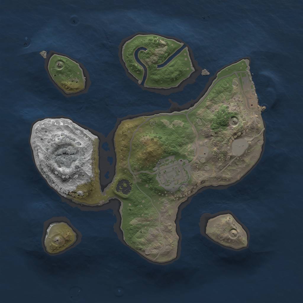 Rust Map: Procedural Map, Size: 2050, Seed: 25000, 7 Monuments